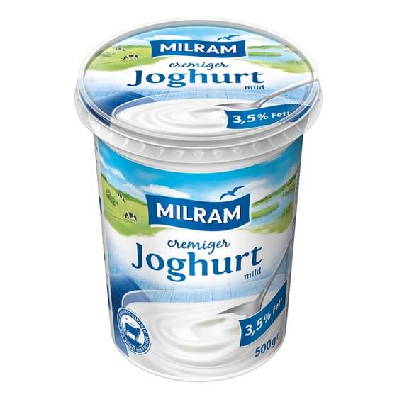 Vollmilch Joghurt natur 3,5% Fett 12x500g Milram