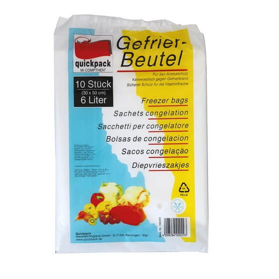 Gefrierbeutel 30x50cm 6l 10St Quickpack