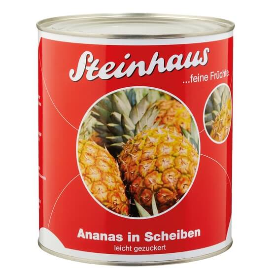 Ananas Scheiben in Wasser Dunstkonserve 3,035kg Steinhaus