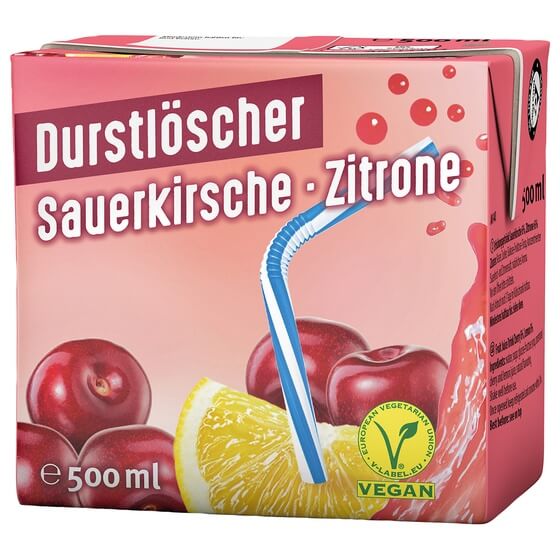 Fruchtsaftgetränk Eistee Kirsch/Zitrone 12x0,5l Durstlöscher