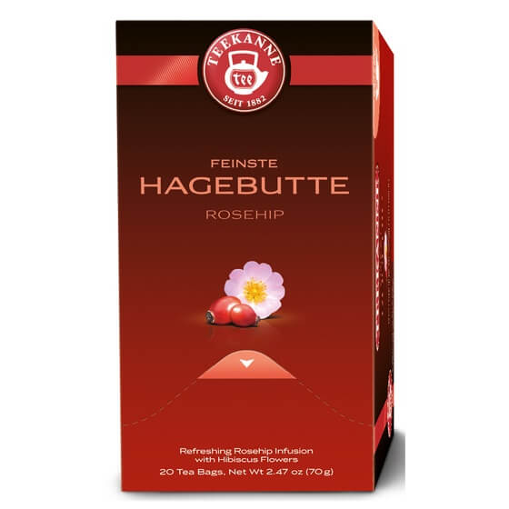 Früchtetee Hagebutte Premium 20Beutel kuvertiert Teekanne