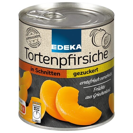 Torten-Pfirsiche in Schnitten gezuckert 820g Edeka