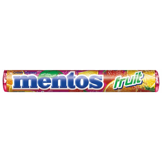 Mentos Frucht Rolle Kaudragees 38g/Rolle
