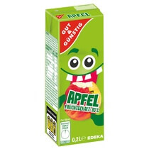 Fruchtsaftgetränk Apfel mit Trinkhalm 10x0,2l G&G