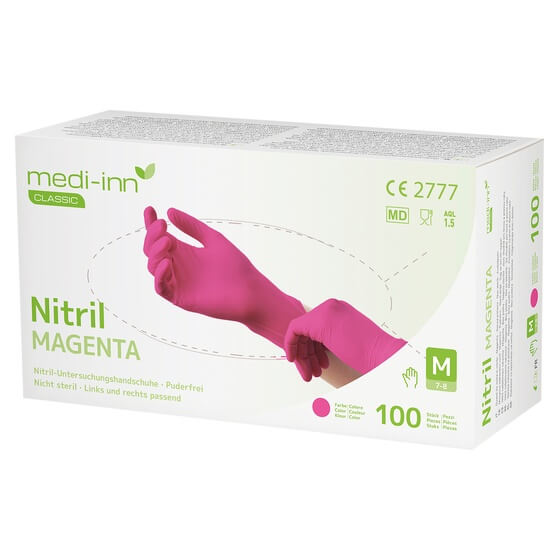 Handschuh Nitril Magenta Gr: M 100ST Papstar