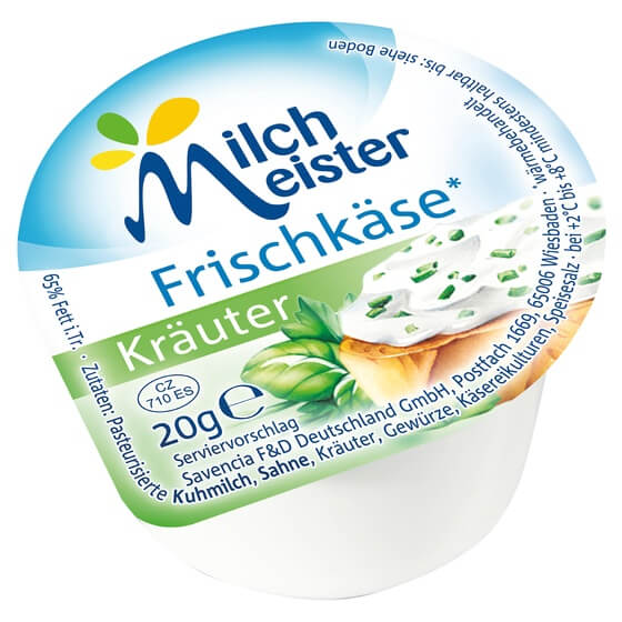 Frischkäsezuber. Kräuter 65% F.i.Tr. 60x20g Milchmeister