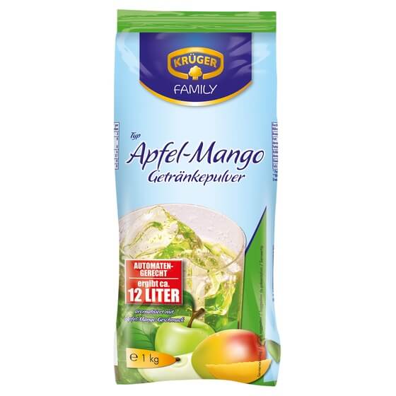 Apfel-Mango Getränkepulver 1kg Ergiebigkeit 12L Krüger