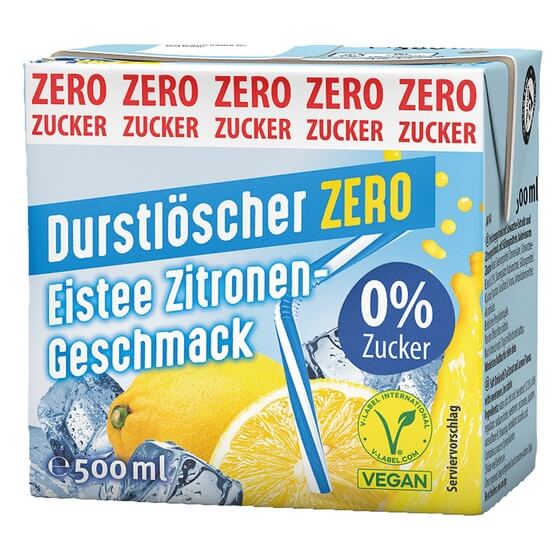 Fruchtsaftgetränk Eistee Zitrone Zero 0,5l Durstlöscher