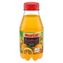 Orangensaft 100% Einweg-Pfand PET 0,33 Liter Wesergold