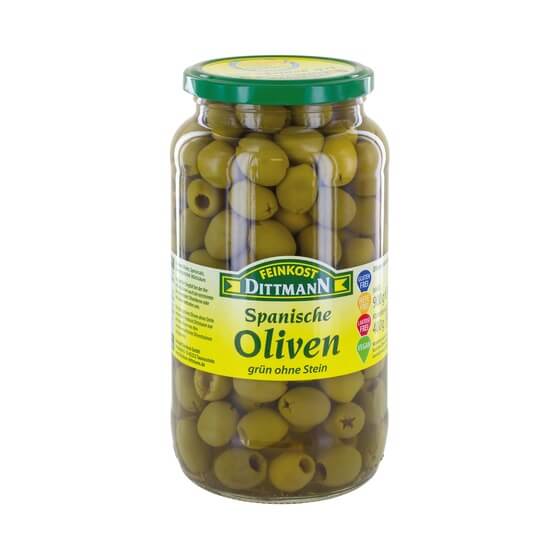 Oliven grün ohne Stein 900g/400g Dittmann