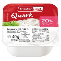 Speisequark Natur 20% 40G Frankenland