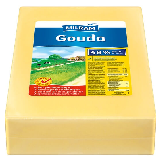 Gouda fein mild 48% F.i.Tr. Block ca. 15,4kg Milram