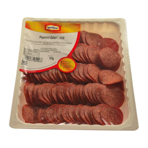 Peperoni-Salami mild(Schwein)geschn. Kal.40 200 Schb. 500g