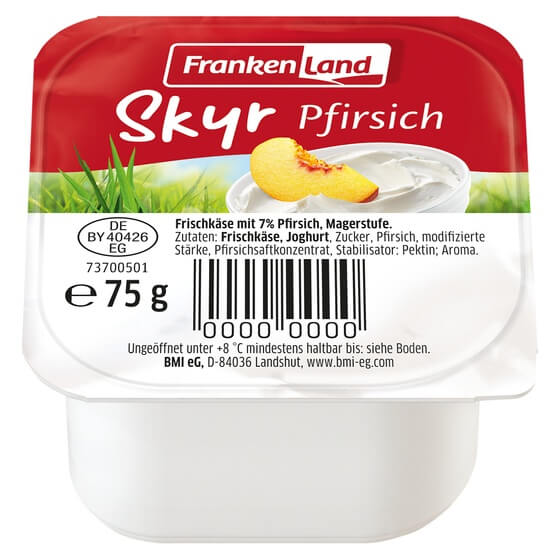 Skyr Pfirsich hoher Proteingehalt 75g Frankenland