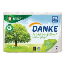 Küchentücher Recycling 4 Rollen Danke