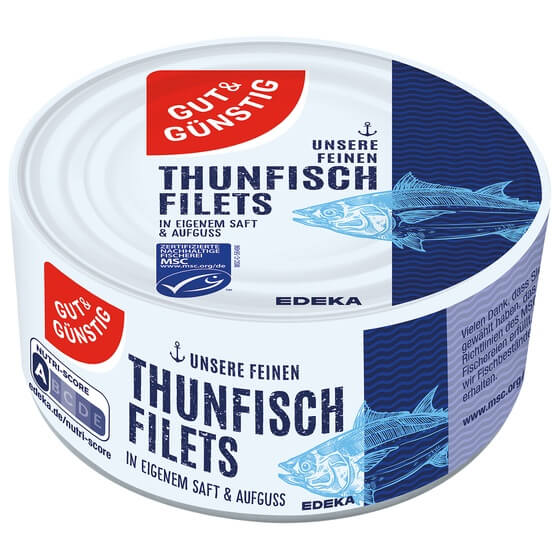 Thunfischfilet in eigenem Saft und Aufguss 195/150g G&G
