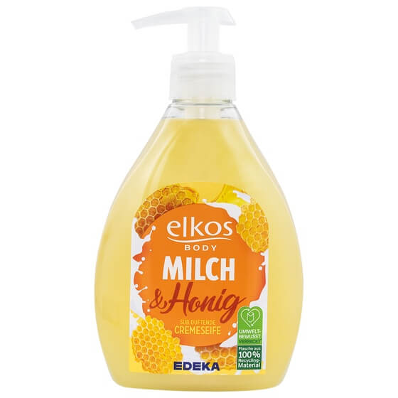 Flüssigseife Milch & Honig 500ml Spender Elkos