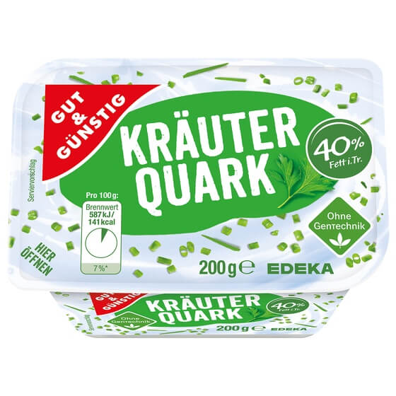 Speisequarkzubereitung Kräuter 40% 200g G&G