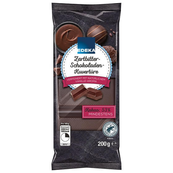 Zartbitter Kuvertüre 55% Kakao ODZ 200g Edeka