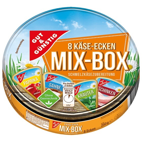 Schmelzekäse Ecken-Mix 250g G&G