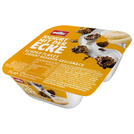 Joghurt mit der Knusper Ecke Schoko Flakes 150g 3,8% Müller