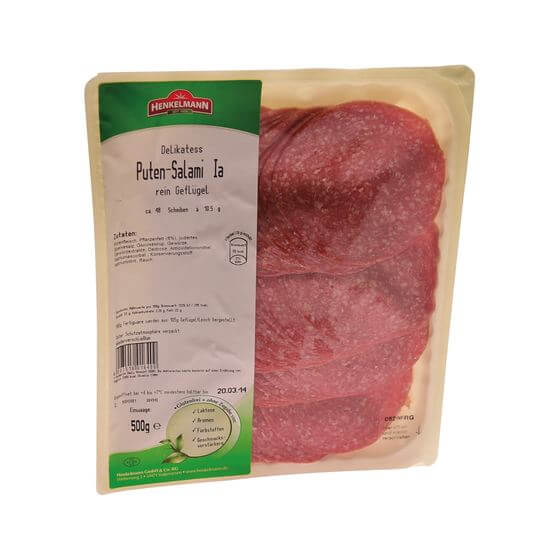 Puten-Salami geschnitten ca.48 Schb. 500g Henkelmann
