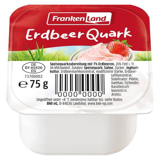 Speisequarkzubereitung mit Erdbeere 20% 15x75g Frankenland