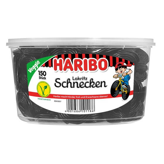 Haribo Lakritz Schnecken 150Stück/Dose