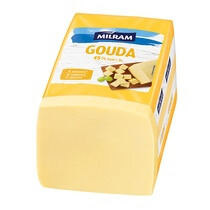 Gouda 45% F.i.Tr. Brotform/eckig rindenlos ca. 3,0kg Milram