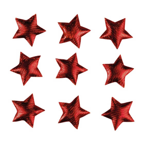 Sterne rot "Textile Stars" Deko-Accessoires Ø 30mm 25St. PS