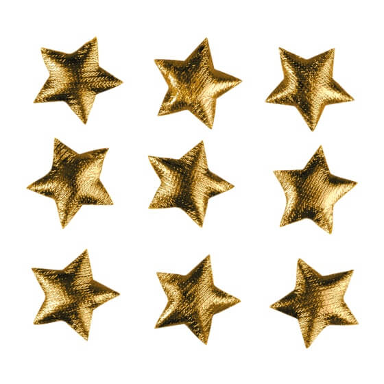 Sterne gold "Textile Stars" Deko-Accessoires Ø 30mm 25St. PS