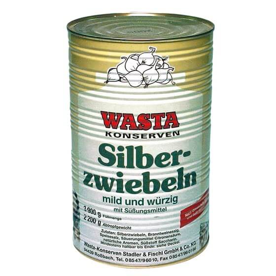 Silberzwiebeln mit Süßungsmitteln 3,9kg/2,2kg Wasta