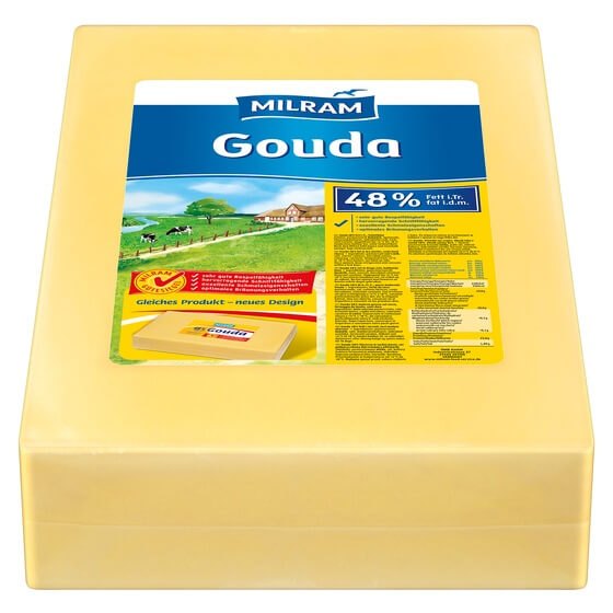 Gouda fein mild 48% F.i.Tr. Block ca. 15,4kg Milram