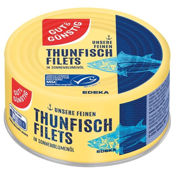 Thunfisch Filets MSC in Sonnenblumenöl 195/140g G&G