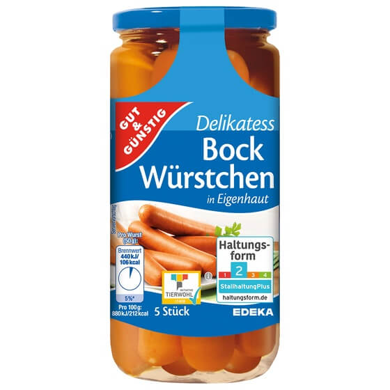 Delikatess-Bockwurst in Eigenhaut 5=250g G&G
