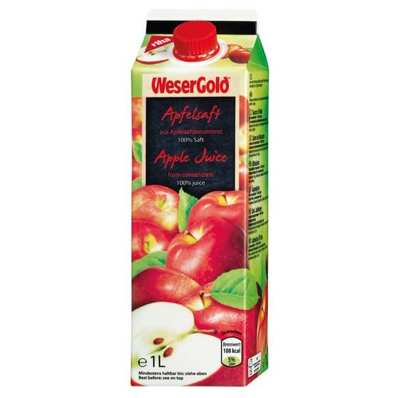 Apfelsaft klar 8x1l Tetra Pak Wesergold