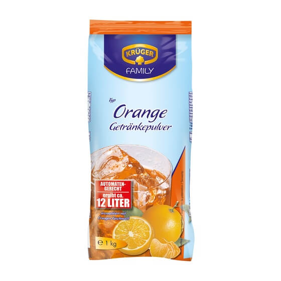 Orangen Getränkepulver 1kg Ergiebigkeit 12L Krüger