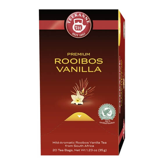 Premium Rooibos Vanille 20Beutel kuvertiert Teekanne