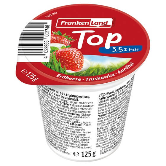Top H-Fruchtjoghurt 4Fach sortiert 20X125g Frankenland