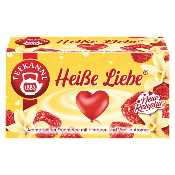 Früchtetee Heiße Liebe 20x45g Beutel kuvertiert Teekanne