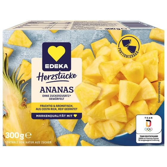 Ananas Stücke TK 300g Edeka Herzstücke