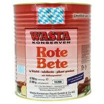 Rote Bete gewürfelt mit Süßungsmittel 9,7kg/6,1kg Wasta