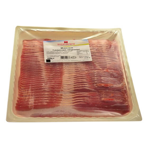 Bacon geräuchert geschnitten 60 Schb. 1kg Eggelbusch