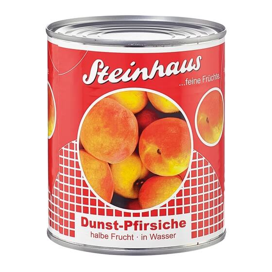 Dunst-Pfirsiche 1/2 Frucht 820g/480g Steinhaus