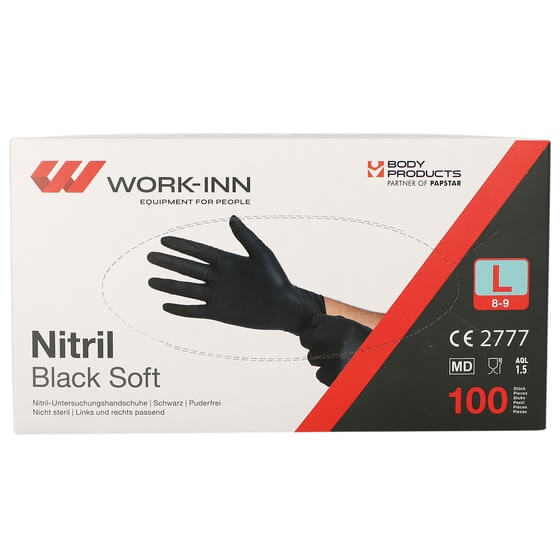 Handschuhe Nitril puderfrei schwarz Größe L 100St. Papstar