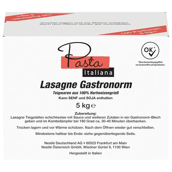 Pasta Lasagne Gastronom ODZ 5kg Nestle