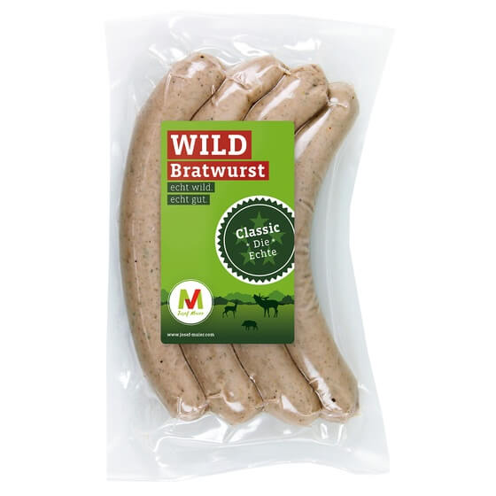 Wildbratwurst 4x65g (Wildschwein-,Hirsch-,Rehfleisch)