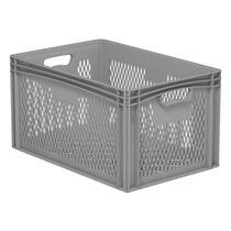 Kunststoffbehälter Euronormbox Durchbruch 60x40x32 grau Surp