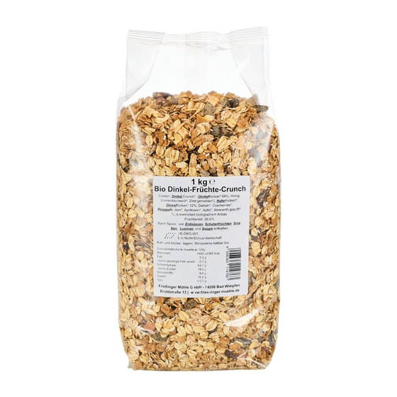 Bio Dinkel-Früchte-Crunch Müsli 1000g Frießinger Mühle