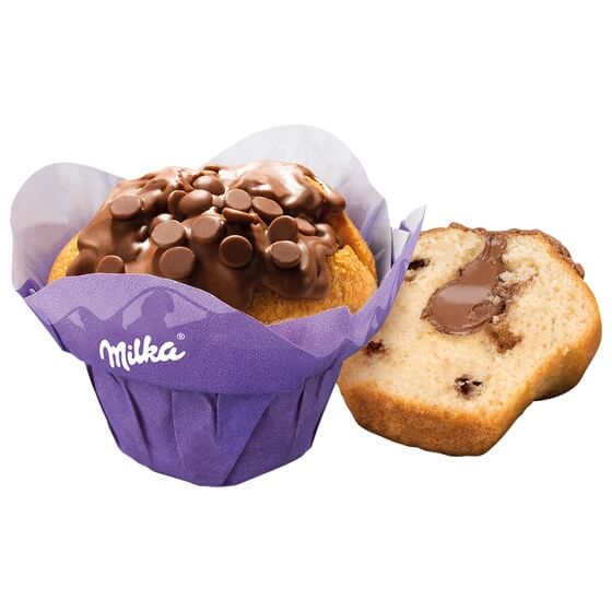 Muffin mit Milch-Kakao-Füllung und Schokoglasur TK 12x110g